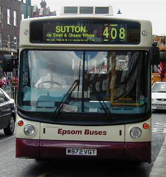 Epsom Buses Dennis Dart Alexander ALX200 W872VGT